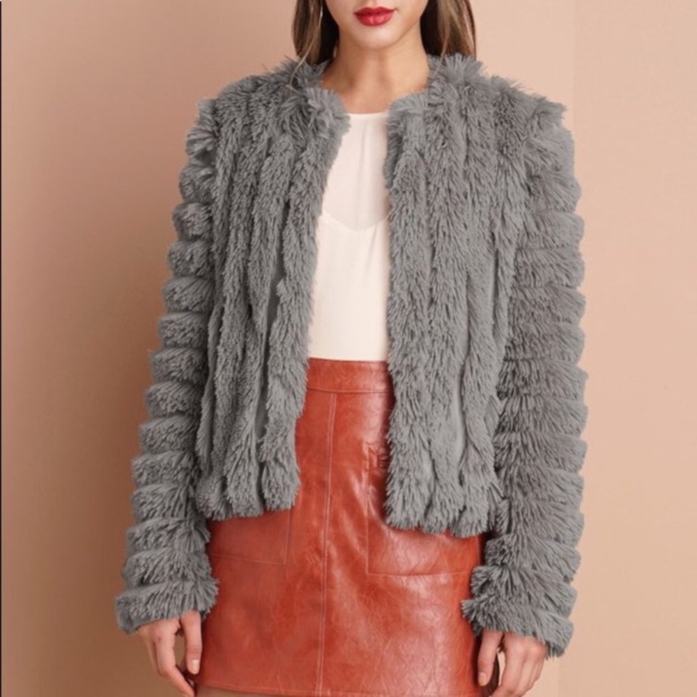 Greylin Natalia fuzzy blazer